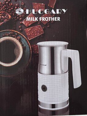 New in box! Electric Huogary N9 Milk Frother in White Stainless Steel
